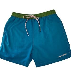 Tommy Hilfiger Swim Trunks Aqua and Bright Green Size Large